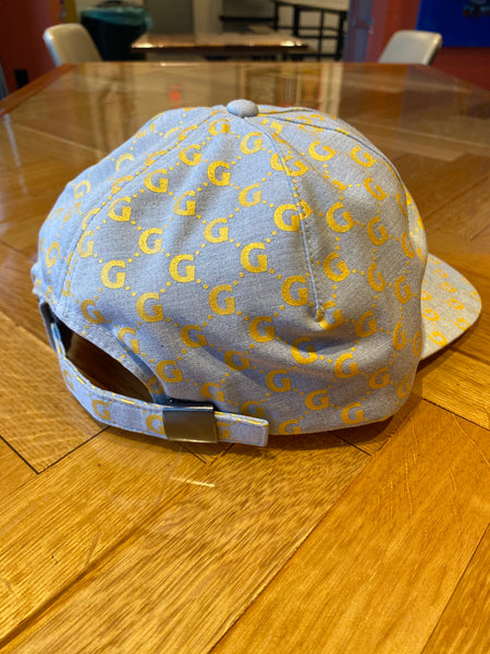 A rear view of the G hat showing the strap back adjustable closure